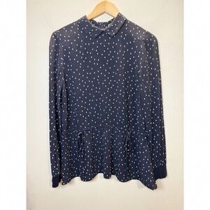 Navy Polka Dot Women's Top